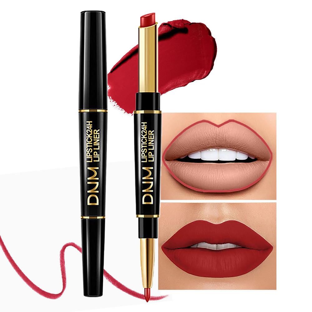 Chestnut Nude Brown Matte Lip Liner & Lipstick Set - Long Lasting, Waterproof, Smudge Proof | Antique Rose