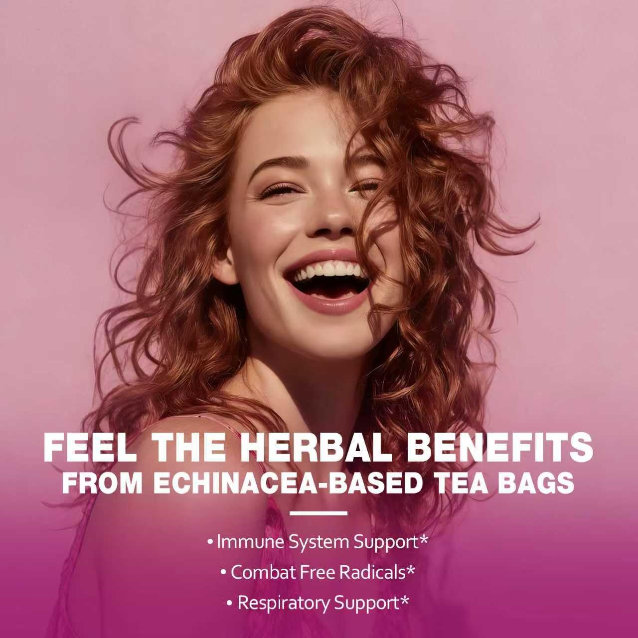 EnrychLeafo Echinacea Herb Tea with Elderberry & Goldenseal - Helps Combat Free Radicals & Provides Immune & Respiratory Support - Caffeine Free - 50 Tea Bags