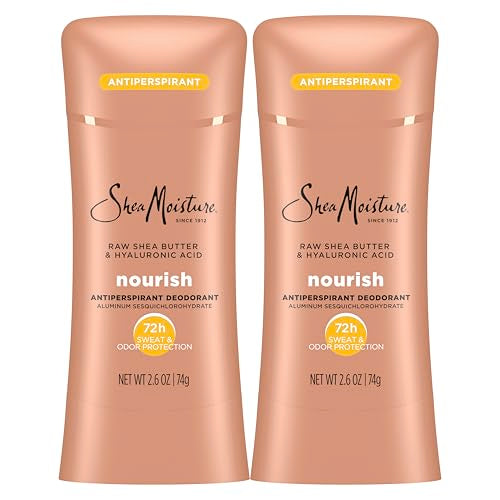 SheaMoisture Antiperspirant Deodorant Stick, 2.6 oz (Pack of 2) - Moisturizing Raw Shea Butter & Hyaluronic Acid for 48HR Protection