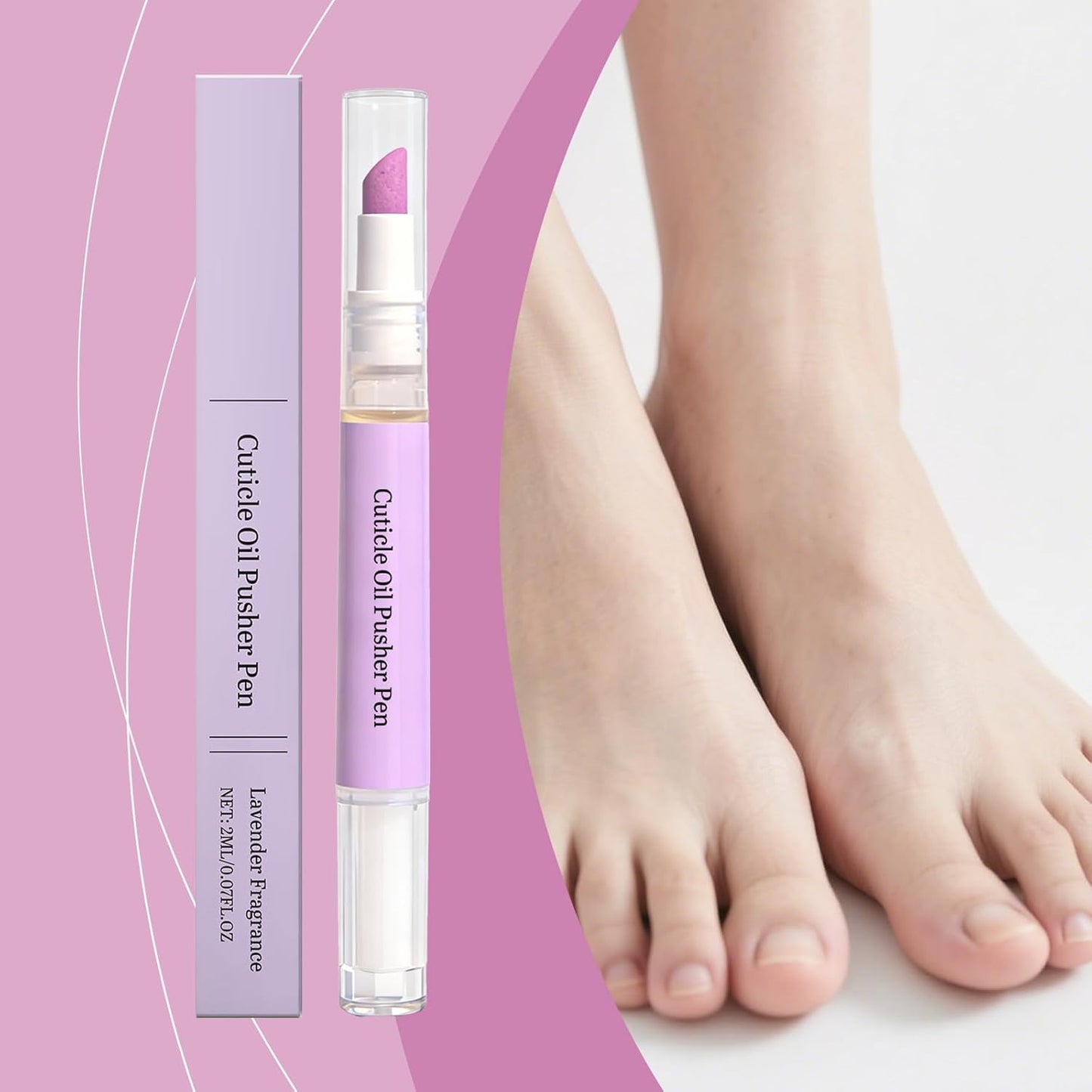 Cuticle Oil Pusher Pen - 2-in-1 Ceramic Nail Care Tool for Dry & Damaged Nails | Moisturize & Strengthen (1 Pc)