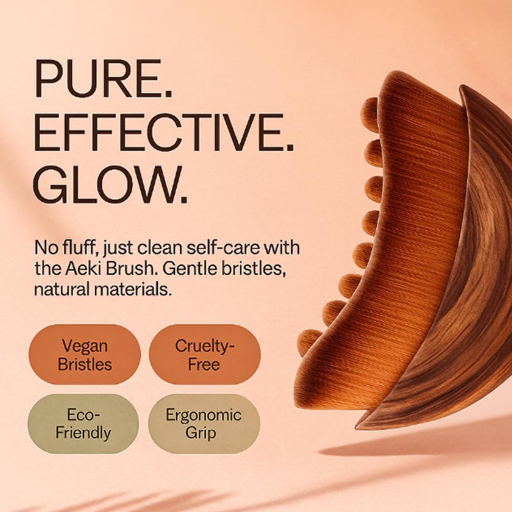 Aeki Lymphatic Contour Face Brush Set - Reduce Puffiness & Restore Definition | Gentle & Soft for Naturally Sculpted Skin