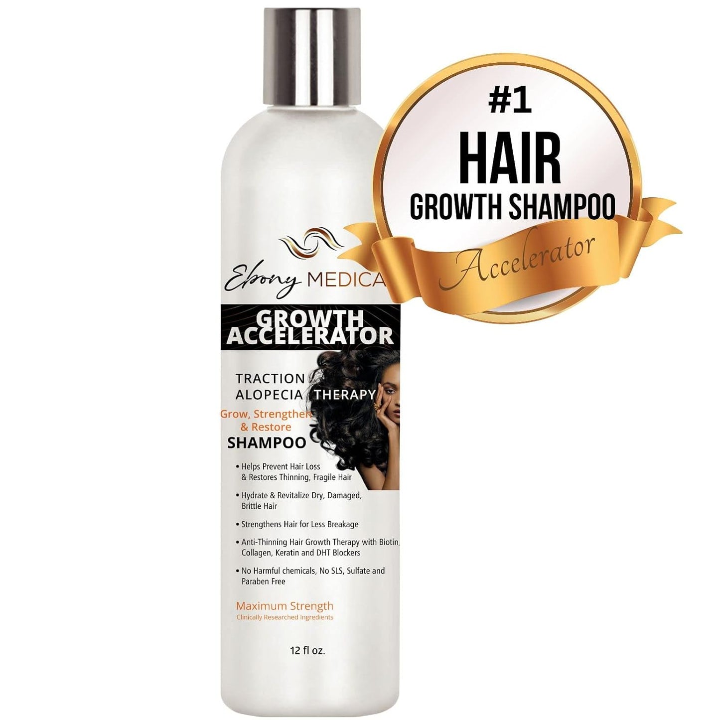 Medical Hair Support Shampoo for Thinning & Patchy Hair - Strengthens Strands, Promotes Scalp Health | Natural, Vegan, Sulfate-Free - 12 fl oz