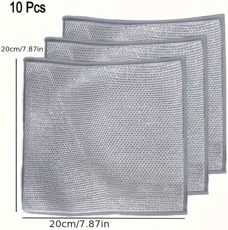 Miracle Cleaning Cloths - Ultra-Durable Mesh Ultrafine Fiber Set | 10-Pack for Scratch-Free Dry & Wet Cleaning