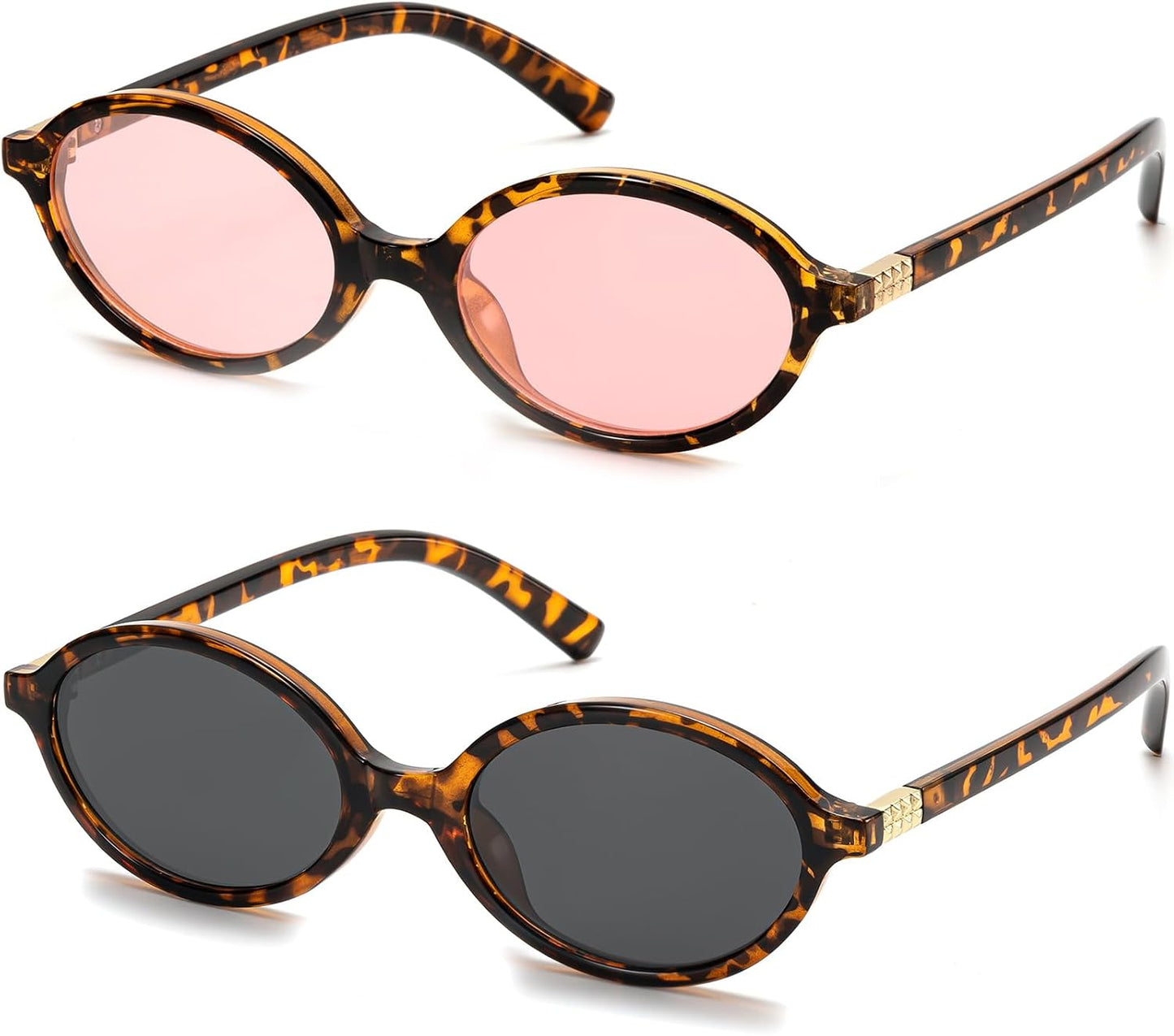 Retro Oval Sunglasses for Women - Vintage 90s Y2K Trendy Designer Eyewear | UV Protection