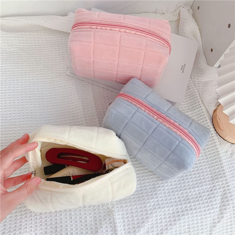 Cute Y2K Cosmetic Bag for Makeup & Mini Purse - White