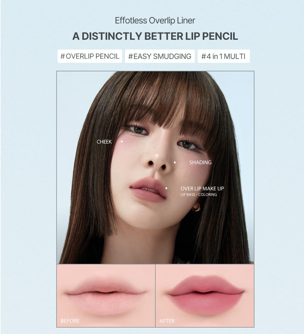Heart Percent Dote On Mood Lip Liner Pencil, Long-Lasting Creamy Lip Crayon Smooth Lipliner Retractable Lipstick Overlip Line Color 0.8g, #17. Taupe Beige