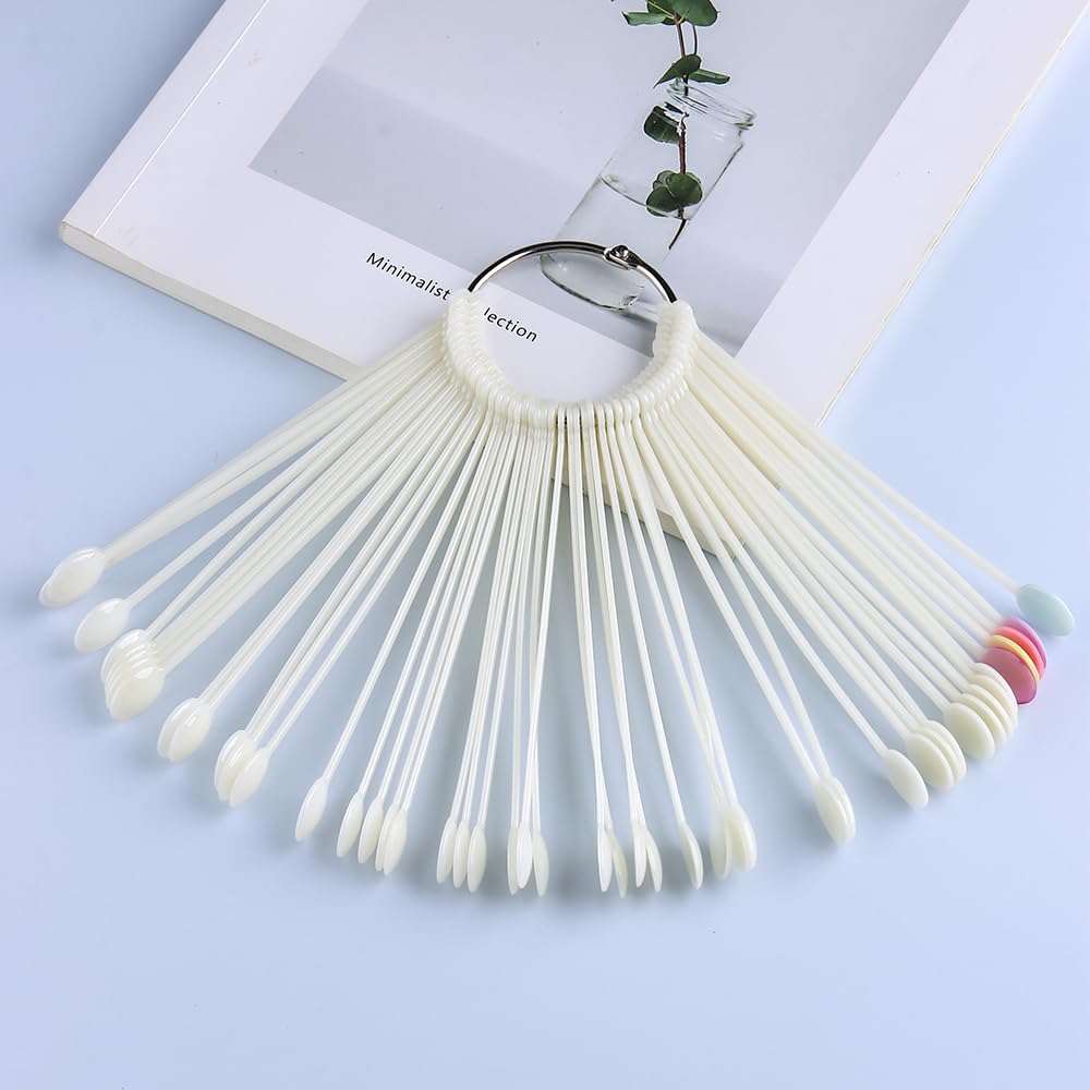 Nail Swatch Sticks - 150 Pcs Natural Beige Spoon Shaped Color Display Tips | Acrylic Practice Tools for Home & Salon