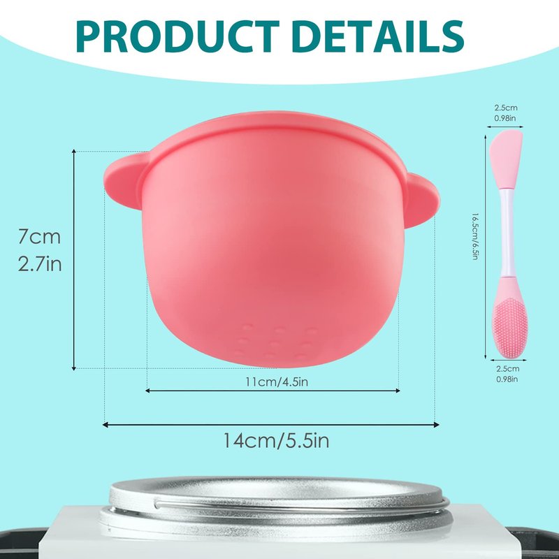 Silicone Wax Warmer Liner with Spatula, 16.9 oz Melting Pot for Hair Removal on Arms, Legs, Face and Body - 2Pcs Set