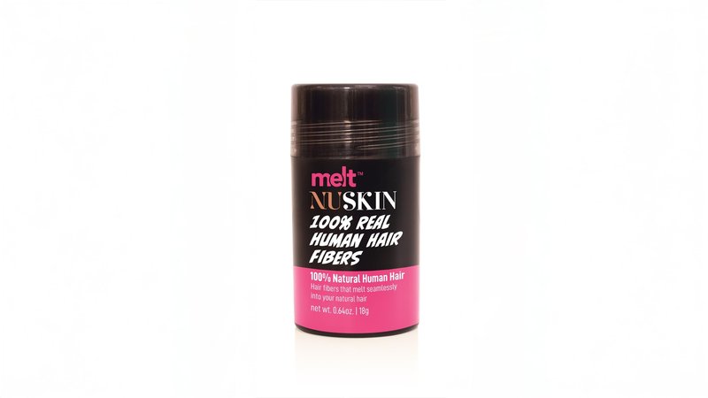 Melt Nuskin 100% Real Human Hair Building Fibers, Instantly Fill In Fine or Thinning Hair for Thicker, Fuller, Undetectably Natural Results, 18g (1B, Off Black)