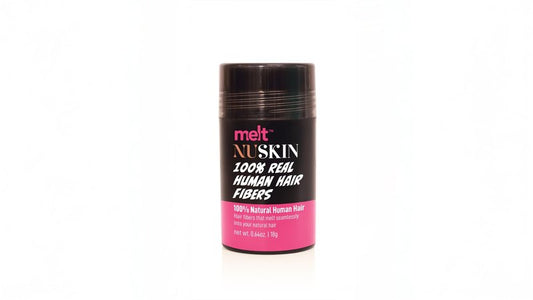 Melt Nuskin 100% Real Human Hair Building Fibers, Instantly Fill In Fine or Thinning Hair for Thicker, Fuller, Undetectably Natural Results, 18g (1B, Off Black)