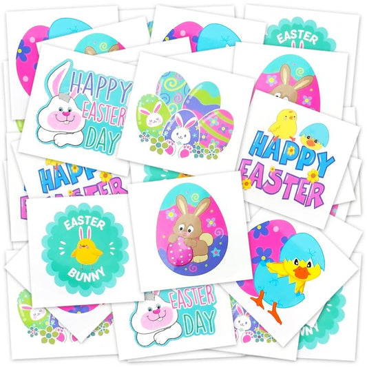 ArtCreativity Classic Easter Basket Stuffers for Kids, Temporary Tattoo Stickers, Egg Fillers, Treats, Toys, Essentials, 144-Pack