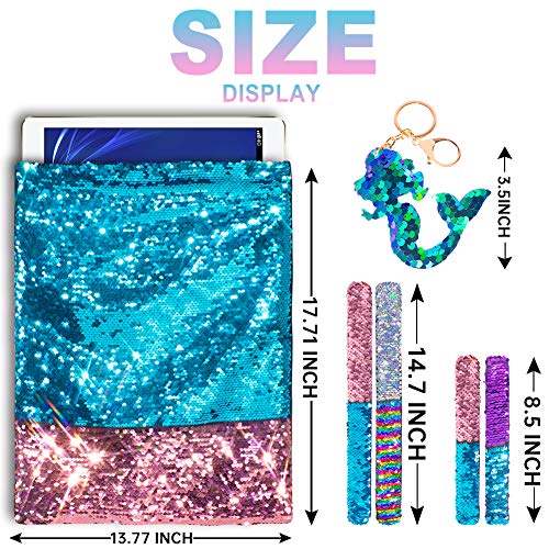 GA&EN Mermaid Reversible Sequin Drawstring Backpack - Blue/Pink Dance Bag