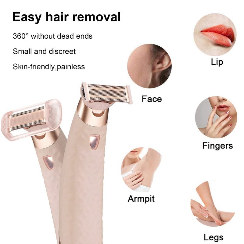 2PCS LinMei Nu Shaver Replacement Heads Compatible for Finishtouch Flawless Women Nu Razor with Bag, 2 Cleaning Brush