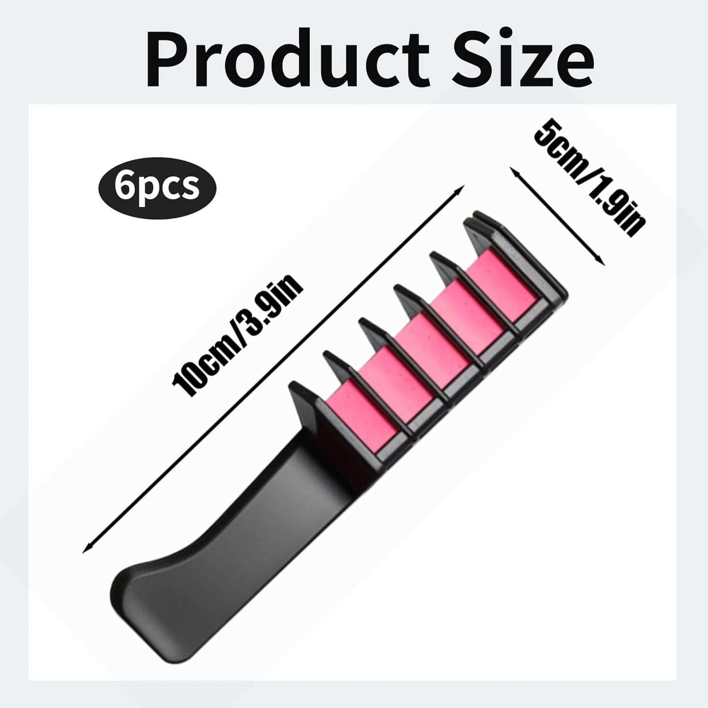 Mini Hair Chalk Comb Set - 6 Pcs Temporary Hair Color for DIY Party & Cosplay Fun
