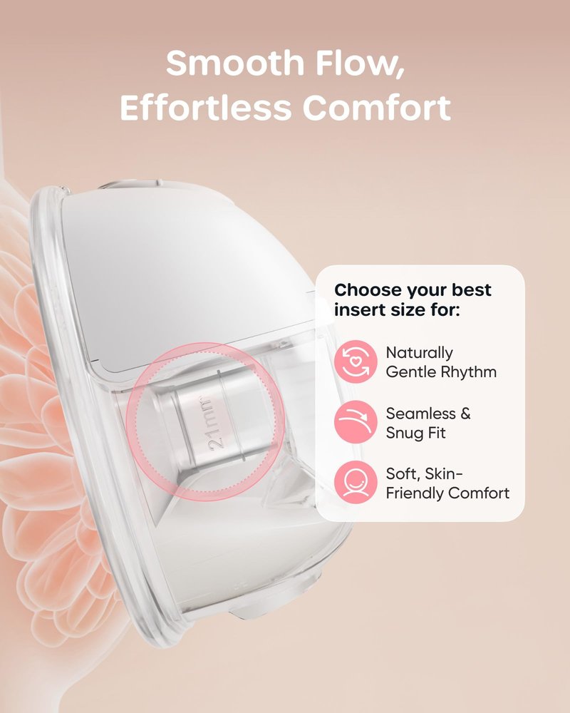 Nuliie 3-in-1 Flange Sizing Kit 13/15/17/19/21mm for 24mm Electric Double Breast Pump Flange/Shield, 10PCS Silicone Flange Inserts to Boost Pumping Efficiency & Comfort, BPA-Free Essential for Moms