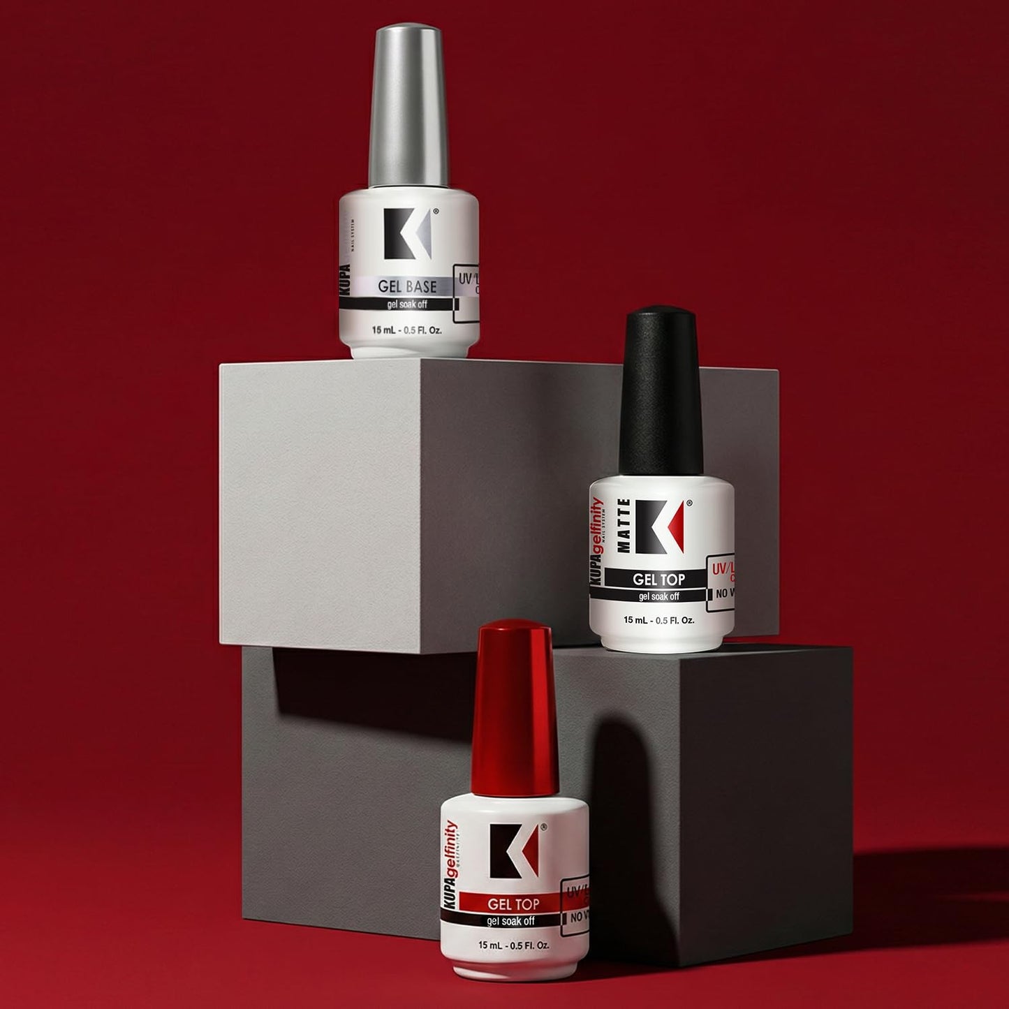 KUPA GelFinity Soak Off Gel - Matte Top Coat (No Wipe) 0.5 Fl Oz