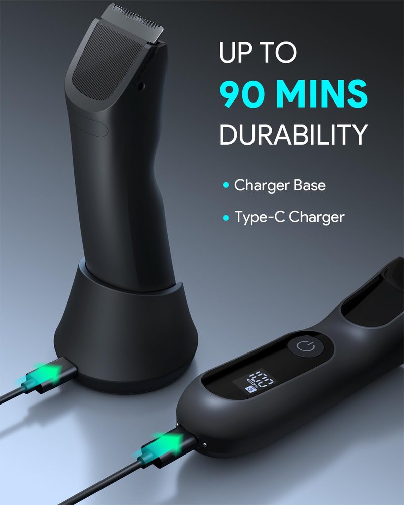Roleader Body Hair Trimmer for Men, Manscape Pubic Hair Trimmer Balls, Body Shaver for Men Groin, IPX7 Waterproof Ball Trimmer, Electric Body Grooming, Bikini Razors Women, USB Recharge Dock