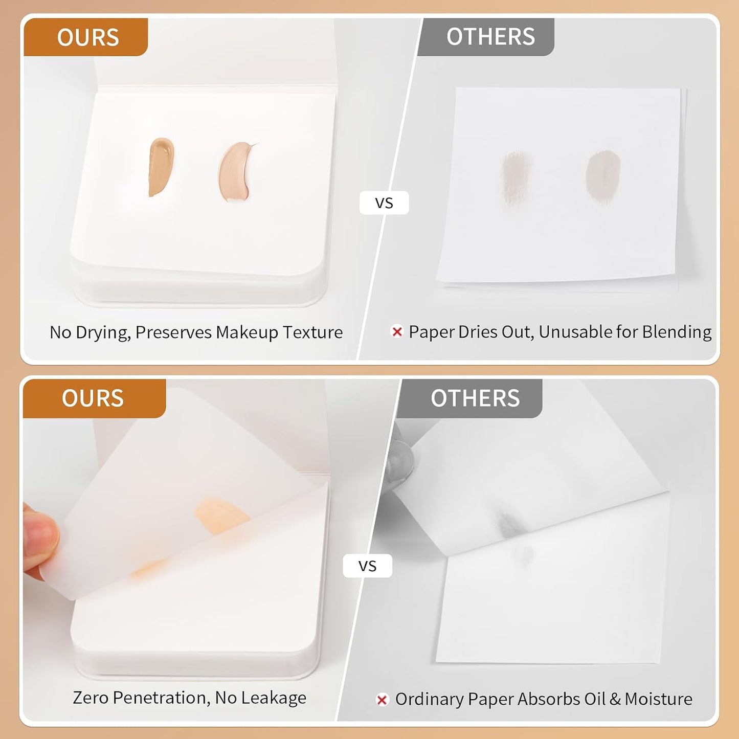 Makeup Mixing Palette Paper - Waterproof Disposable Sheets for Foundation, Nail Art & Pigments | 100 Count