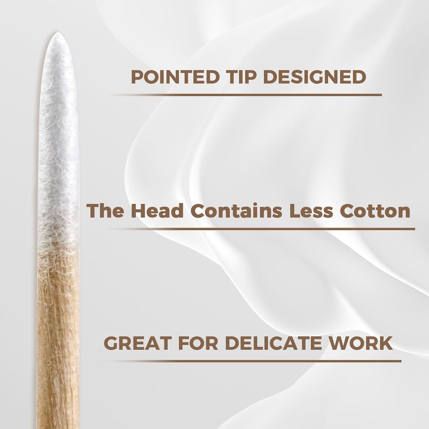 Pointed Cotton Swabs - Precision Microblading & Makeup Application | 200 Pcs with Wooden Sticks