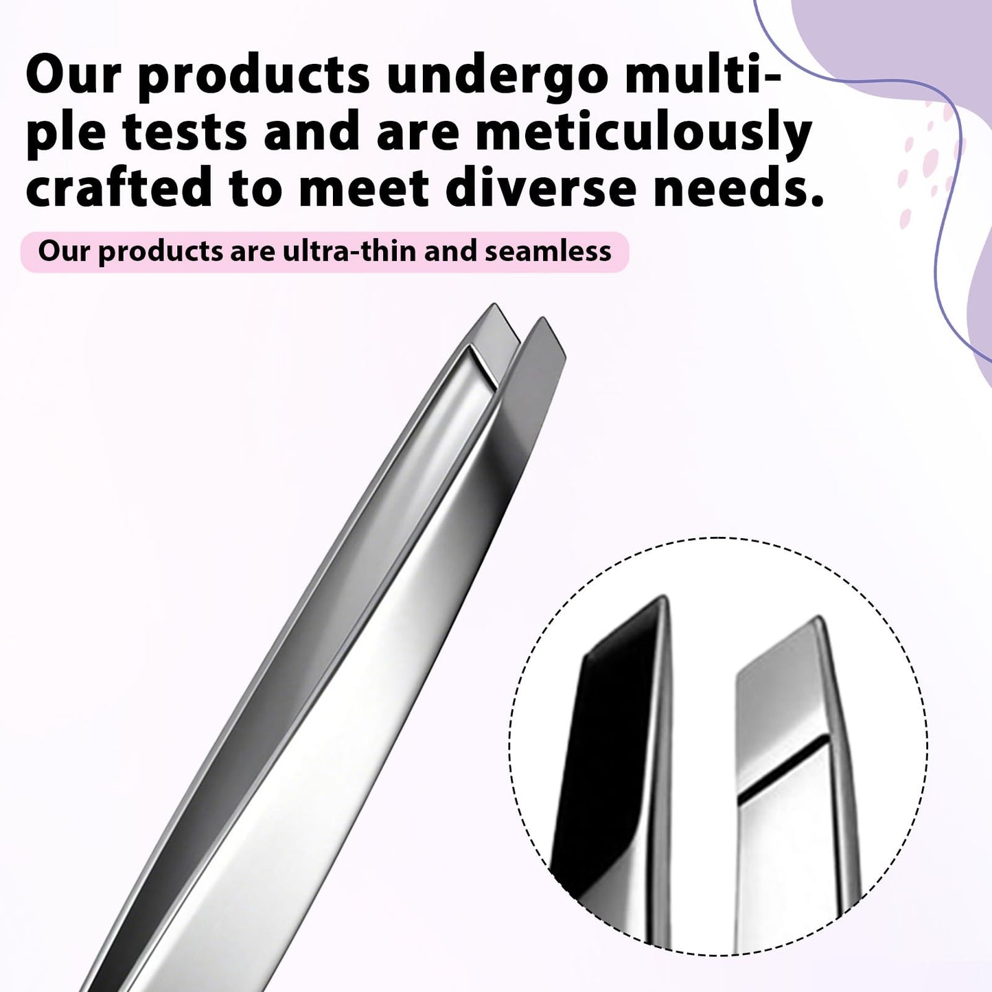 2 PCS Precision Slant Eyebrow Tweezers, Tweezers for Women Facial Hair & Ingrown Hair Removal Silver Stainless Steel Eyebrow Hairs Removal Tweezer with Case for Women Men