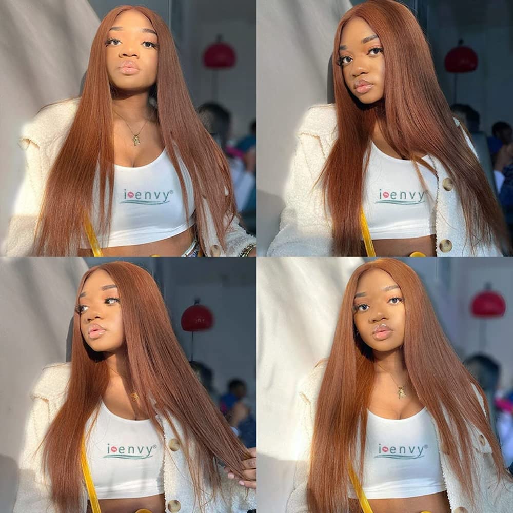 DiexrLamx Hair 24 26 28 Inch Color #30 Bundles Human Hair Brown Straight Human Hair Bundles Brazilian Virgin Hair 3 Bundles Light Brown Bundle Hair Weave