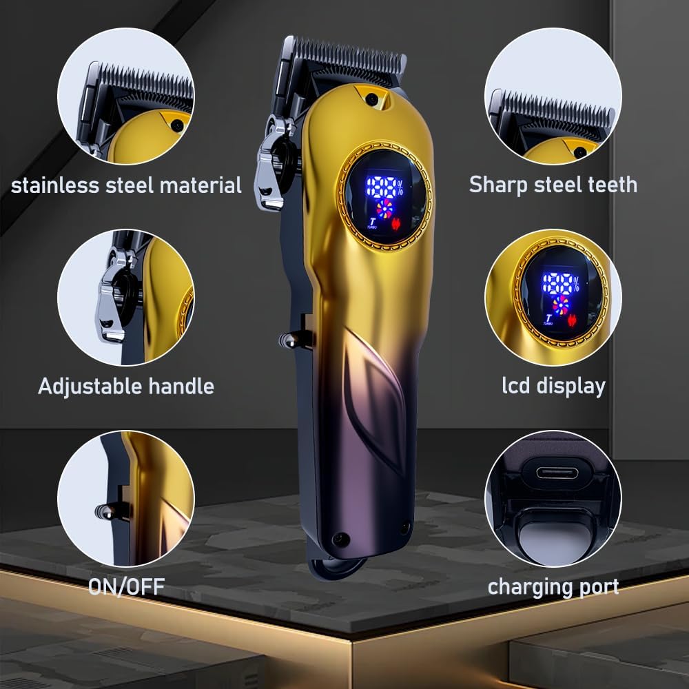 Professional Hair Clippers for Men - Versatile Hair Cutting Kit with LCD Display | Trimmer, Beard & Nose Hair Cutter