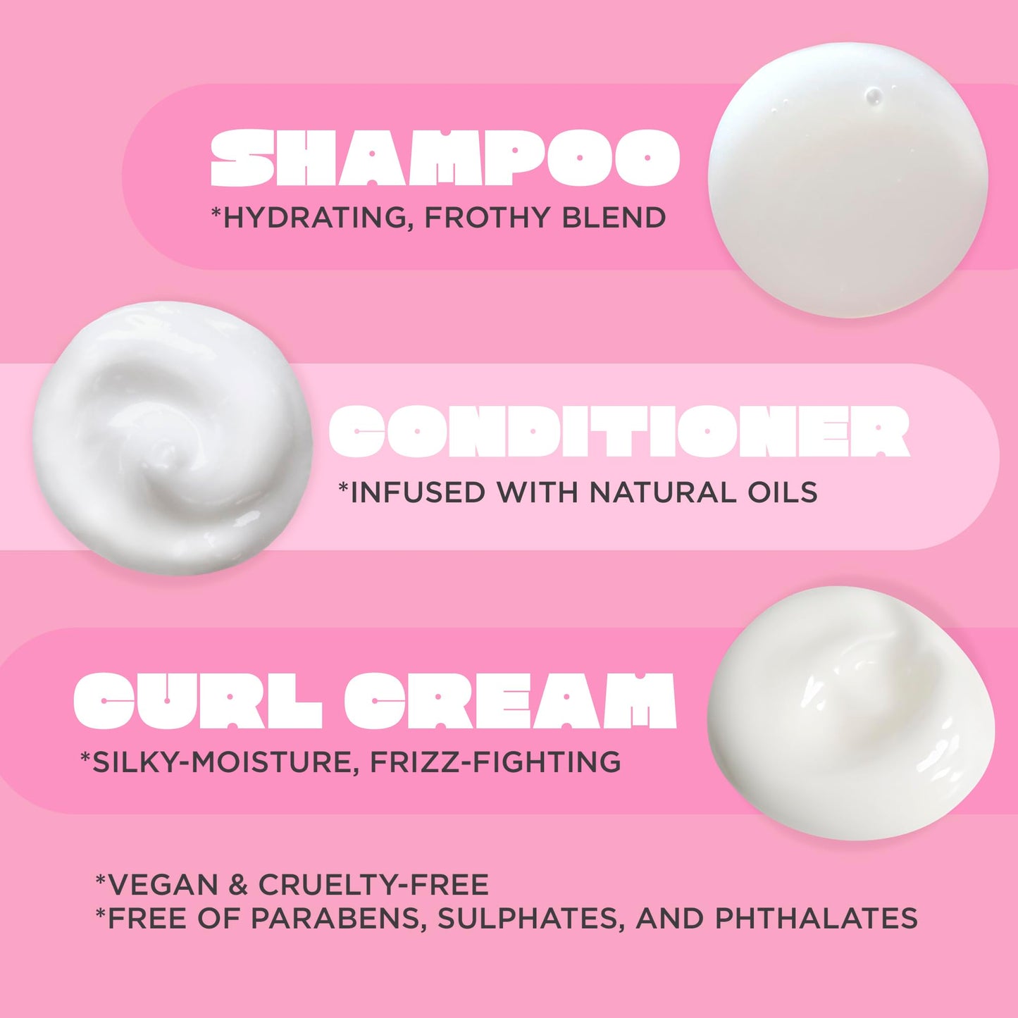 Cake Beauty Curl Friend Curl Defining Shampoo, Conditioner & Cream Set - Avocado & Argan Oil Curly Hair Products - Anti-Frizz, Cruelty Free & Vegan Gift Set