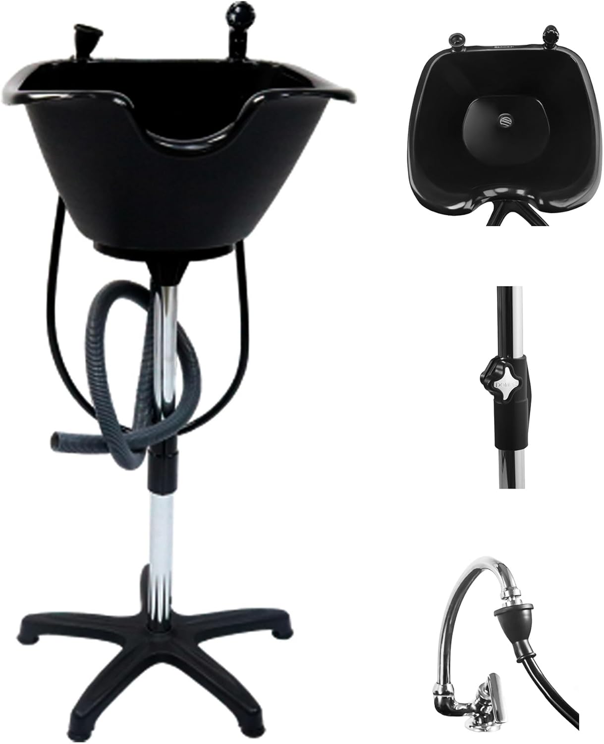 Portable Shampoo Bowl - Ergonomic Deep Wash Basin for Hairstylists & Seniors | Steel Structure, Home Use