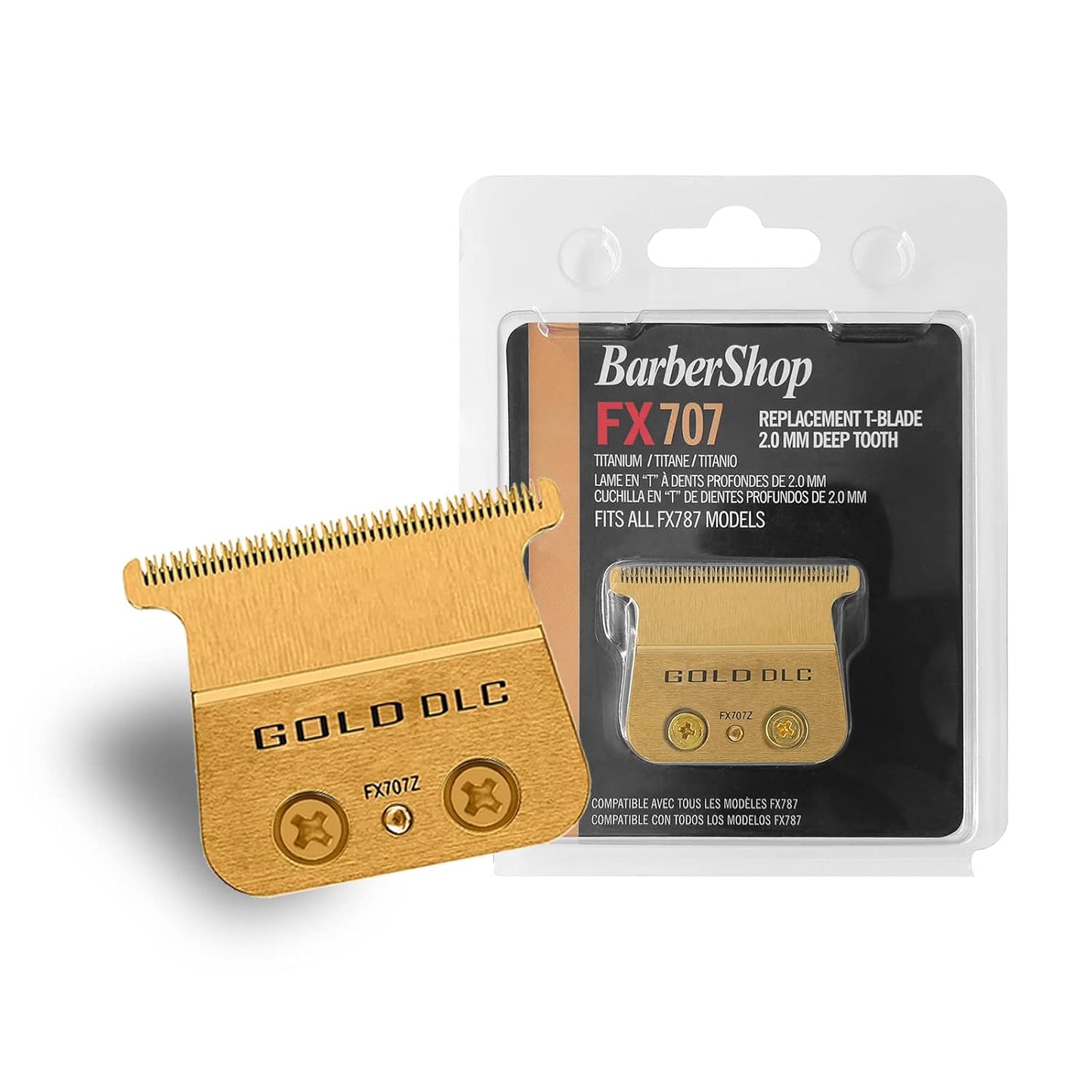 FX707Z DLC Replacement Blades for BaBylissPRO Hair Trimmers - 2 Pack Compatible with FX787 & FX726
