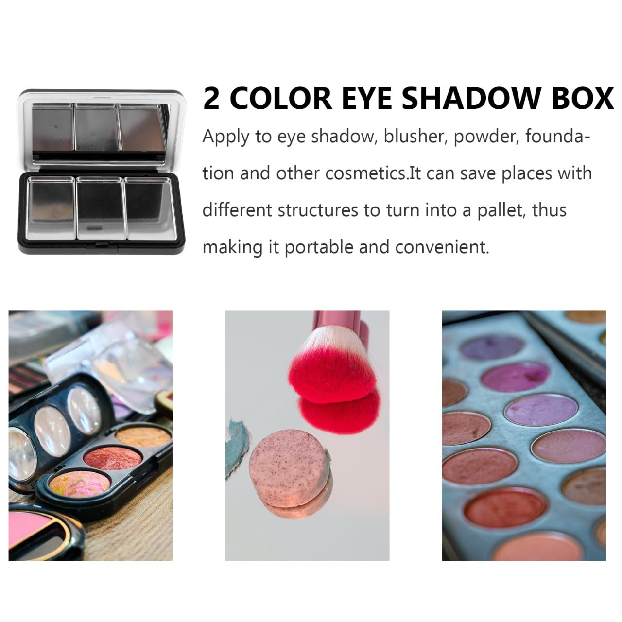 Didiseaon Multi-Function Diy Eyeshadow Storage Box Portable Refillable Lipstick and Blusher Container Lightweight Makeup Case for Travel and Daily Use