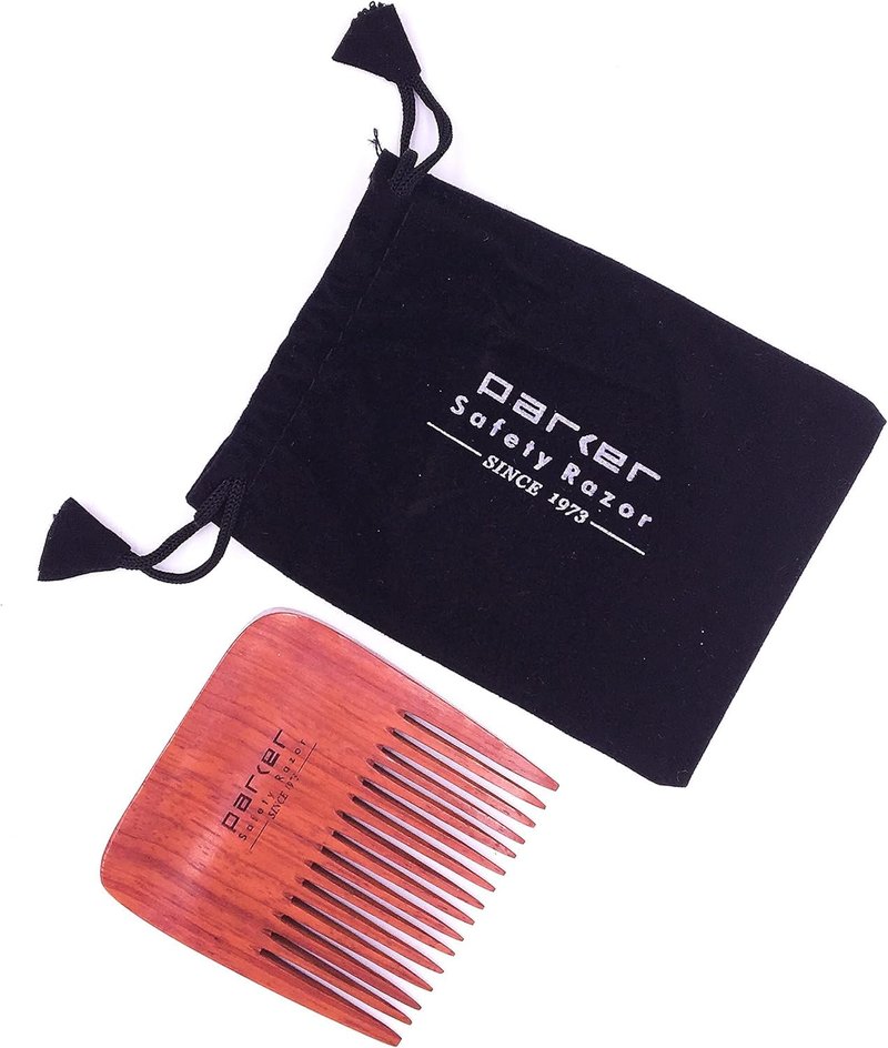 Parker's Premium Rosewood Wide Tooth Beard Comb with Jute Pouch