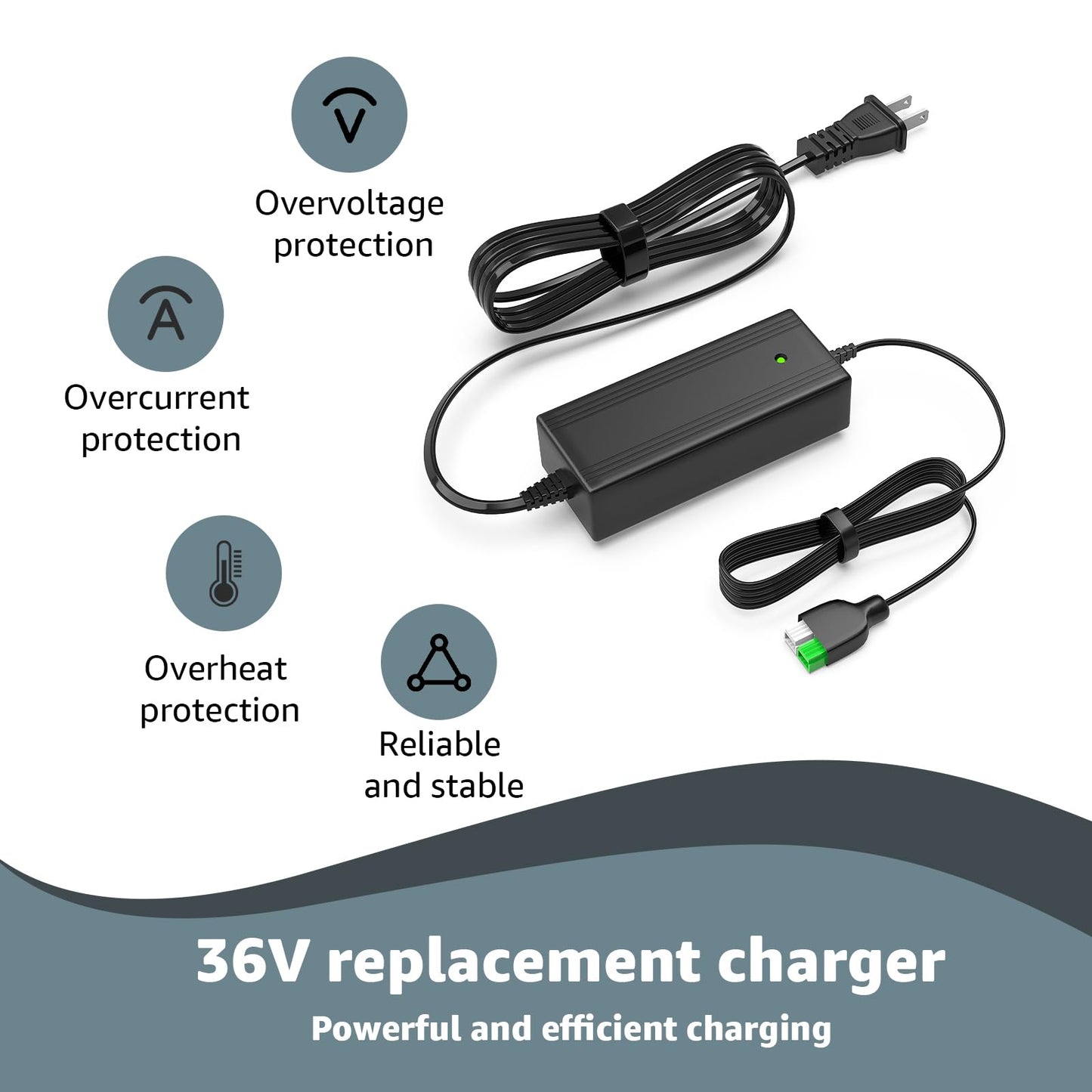 Norward Charger Compatible with Black Decker for Model ETPCA-P360080U 90547460 90604959 Lawnmower Models SPCM1936 CM1836 CM1936 RB3612 RB3610