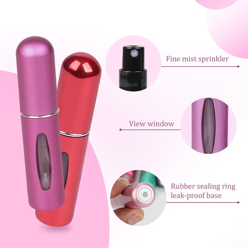 Travel Refillable Perfume Atomizer Bottles - 12 PCS Mini 5ml Spray Containers | Multicolor Travel Accessories