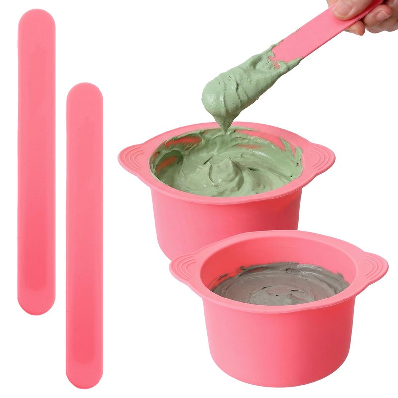 Classicseali 2PCS Wax Silicone Bowl,Wax Warmer Silicone Liner with 2 Silicones Waxes Sticks,Silicones Waxe Pot Liners,for Preparing Powders,Making DIY Face Masks,Mixing Pigments,and Hair Dyes