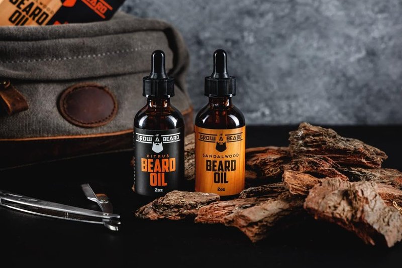Beard Oil for Men, 2oz Sandalwood & 2oz Citrus Scent, with Jojoba & Argan Oil, Beard Moisturizer, Softener, & Conditioner, All Natural, (2 Pack)