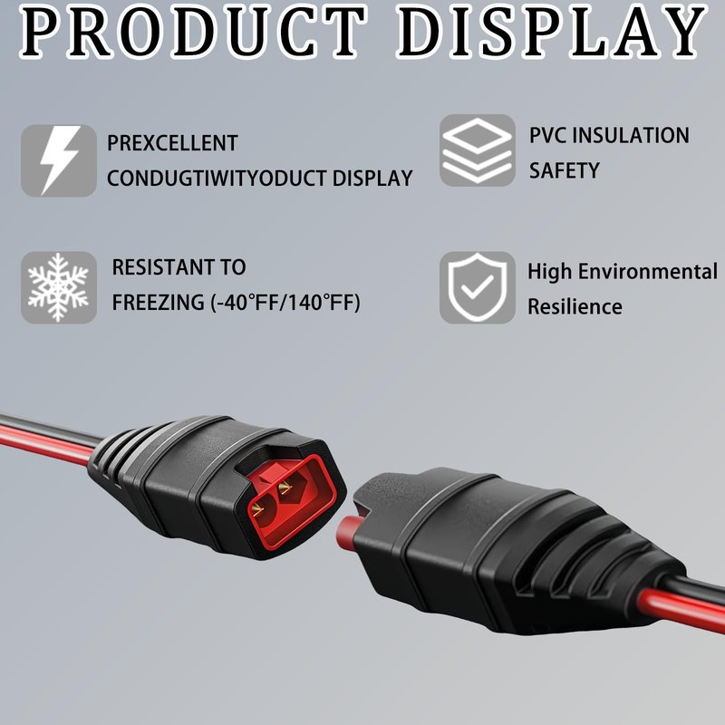 DIAKLY GC002 + GC004 X-Connect Combo Fit for NOCO Battery Charger Accessories M6 (1/4in) XL Eyelet Terminal Smart Batteries Trickle Charger Extension Cable (10.5Ft + 1.8Ft Total Length)