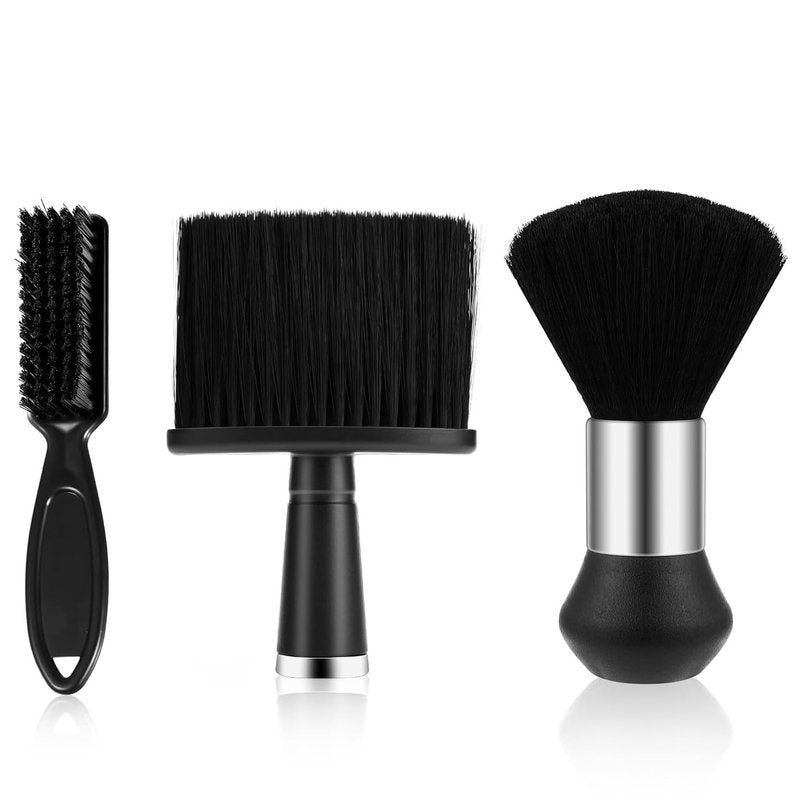 3pcs Black Neck Duster Soft Barber Brush Professional Barber Cleaner Hairbrush Barber Accessories for Salon Home Use