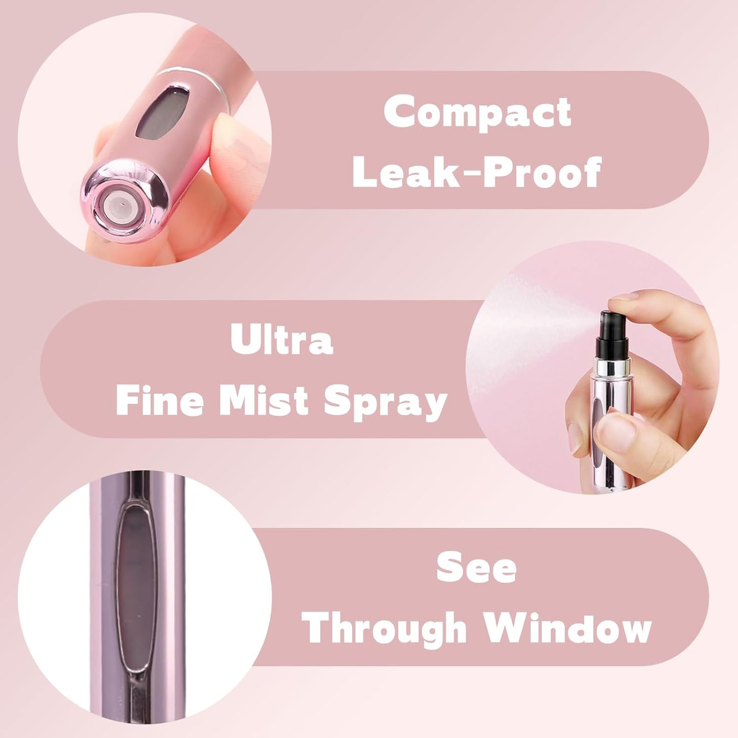 Refillable Travel Perfume Bottle Set - 5ml Mini Spray Bottles | 3 Pack for Easy Fragrance On-the-Go