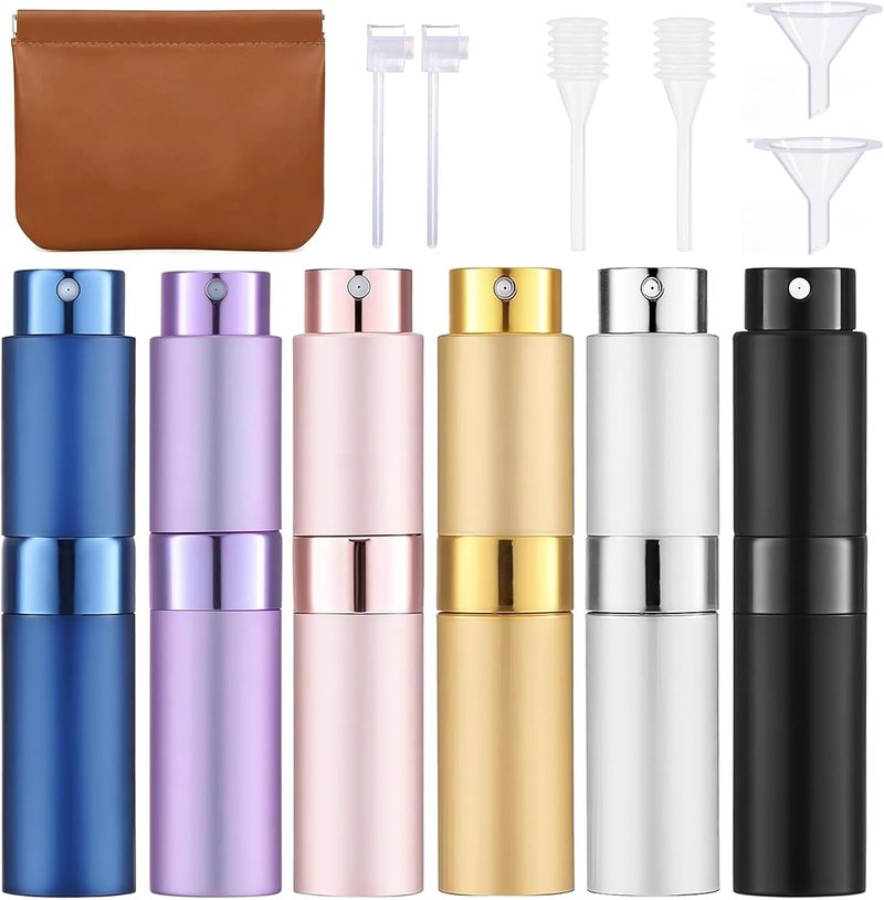 Refillable 8ML Travel Perfume Spray Bottle - Portable Fragrance Atomizer Set | 6pcs for Men & Women