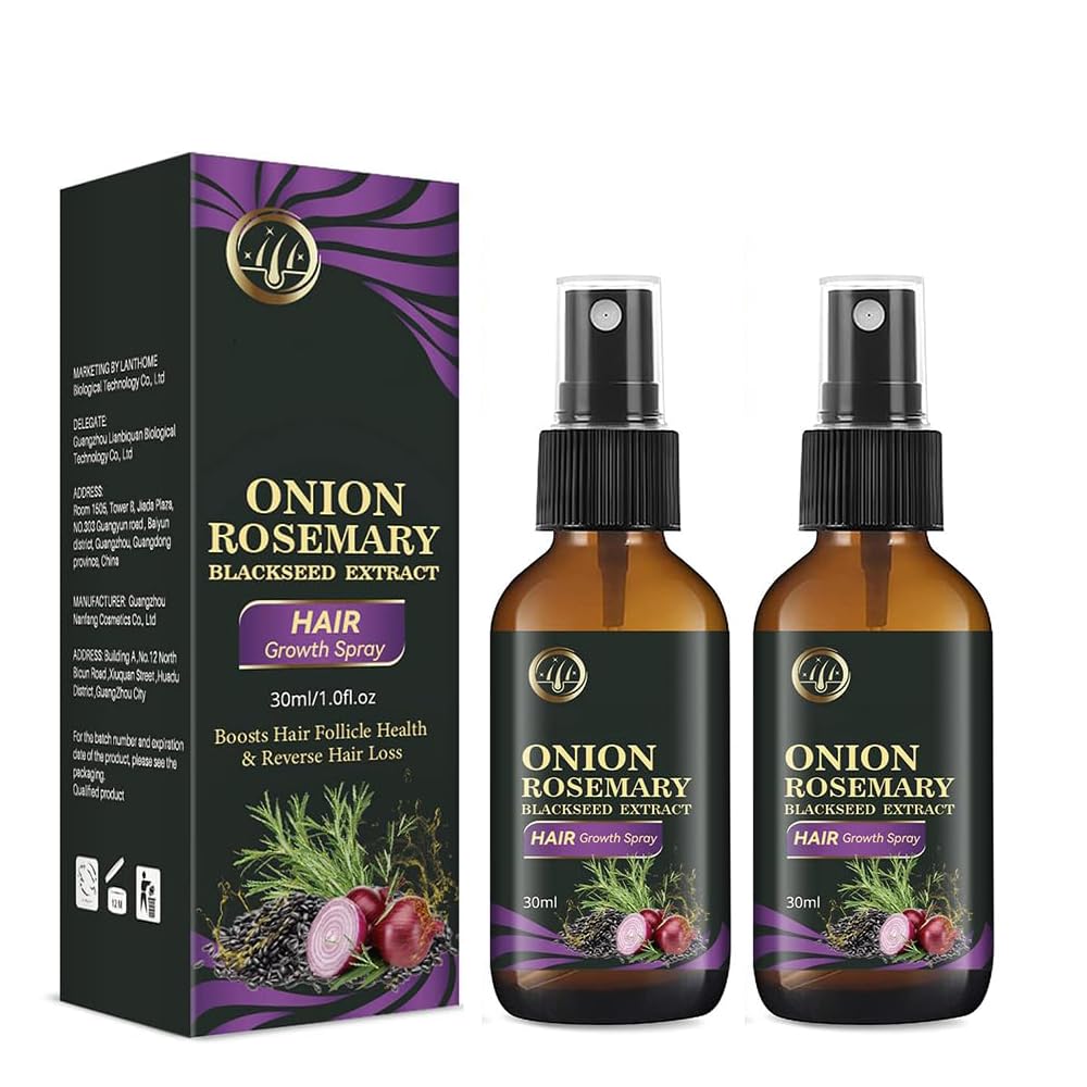 Onion Hair Growth Spray - Organic Rosemary Water for Hair Loss Control | 2PCS
