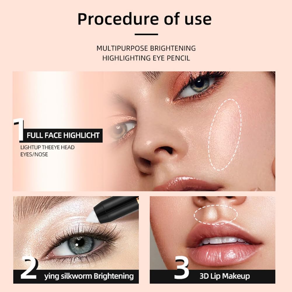 Monochrome Cream Glitter Eye Shadow Stick Palette - 2-in-1 Waterproof Eyeshadow & Eyeliner Pencil for Mature Women | Vegan & Cruelty-Free | 06 Shimmer Dark Brown