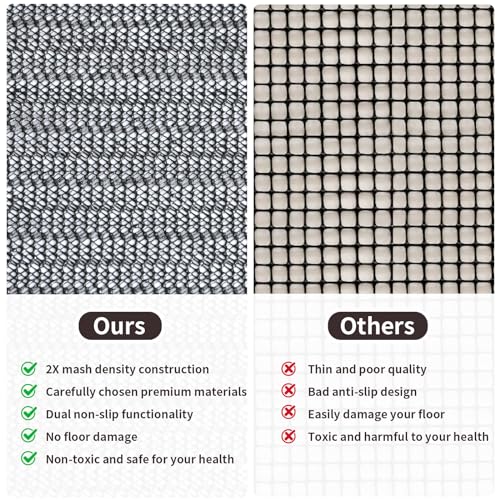 PureFit Non-Slip Rug Pad 4x6 Ft | Thick Anti-Skid Carpet Gripper