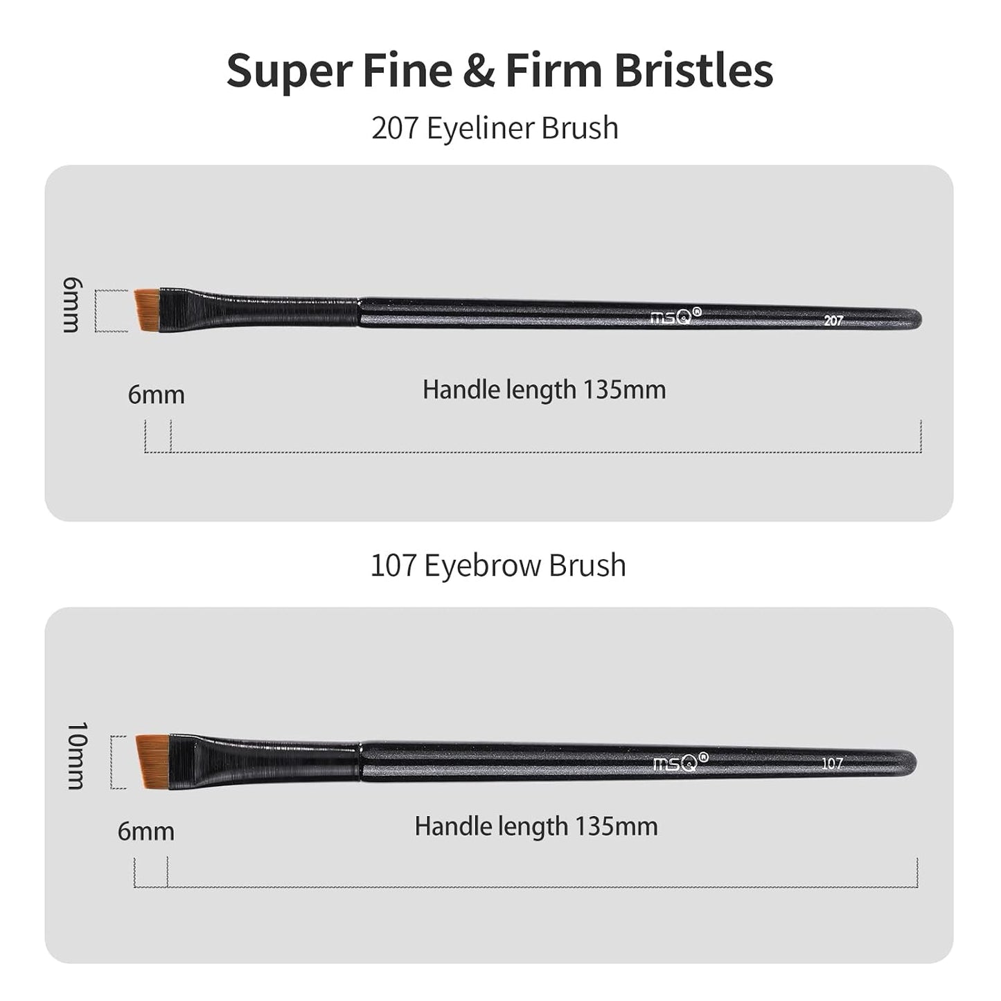 Angled Eyeliner Brushes Set - Ultra Thin Synthetic Bristles | 2pcs Eye Makeup Tool