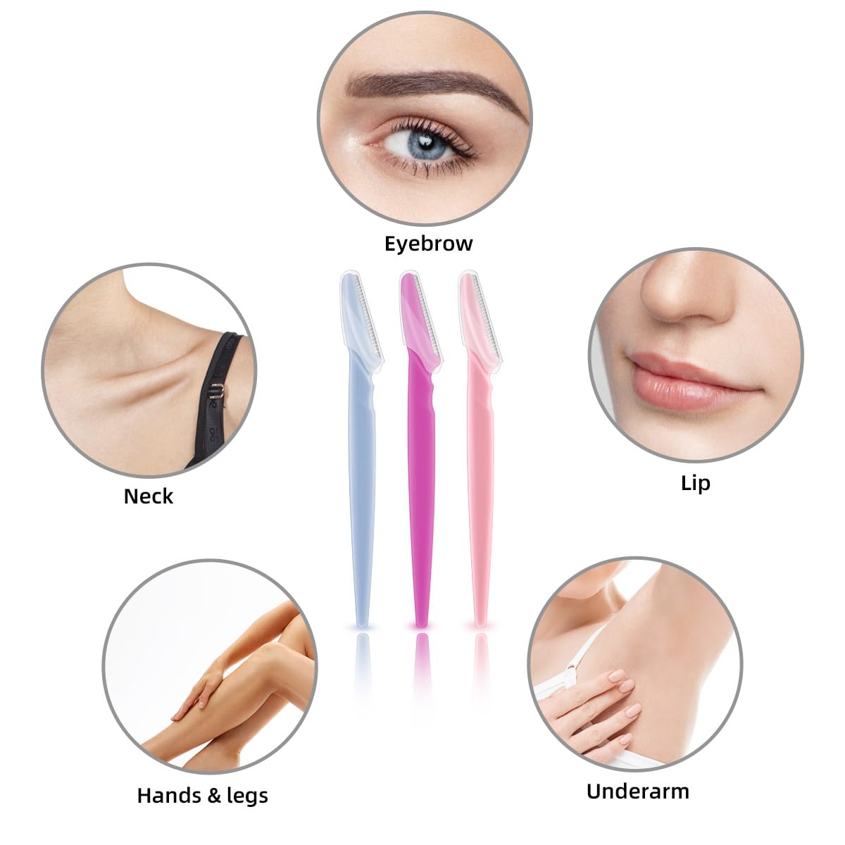 12 Pieces Eyebrow Razor for Women Face Razors Dermaplaning Tool Eyebrow Trimmer Facial Razor with Safety Cover Multipurpose Hair Removal Shaver with Precision for Men Professional Dermaplane Razor