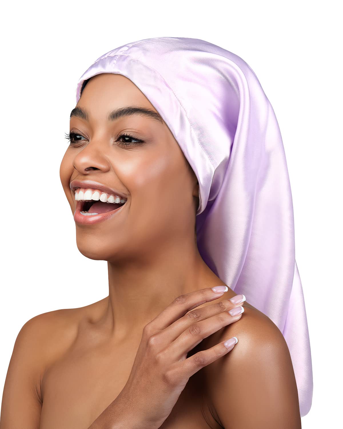 Women's Slouchy Beanie Chemo Hat - Soft Satin Sleep Cap in Burgundy