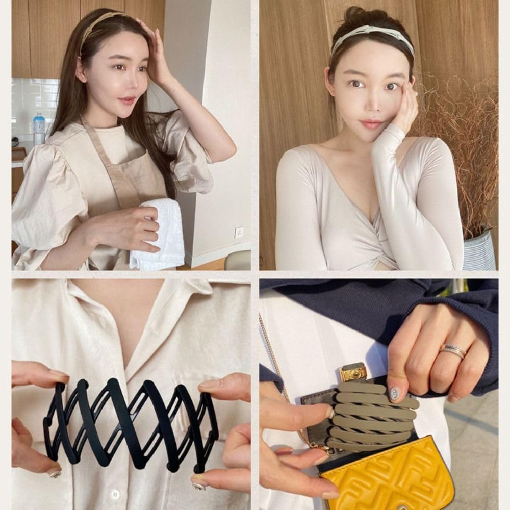 Hairband Non Slip Hair Accessories Headband Headdress Hair Clip Unisex(Khaki)