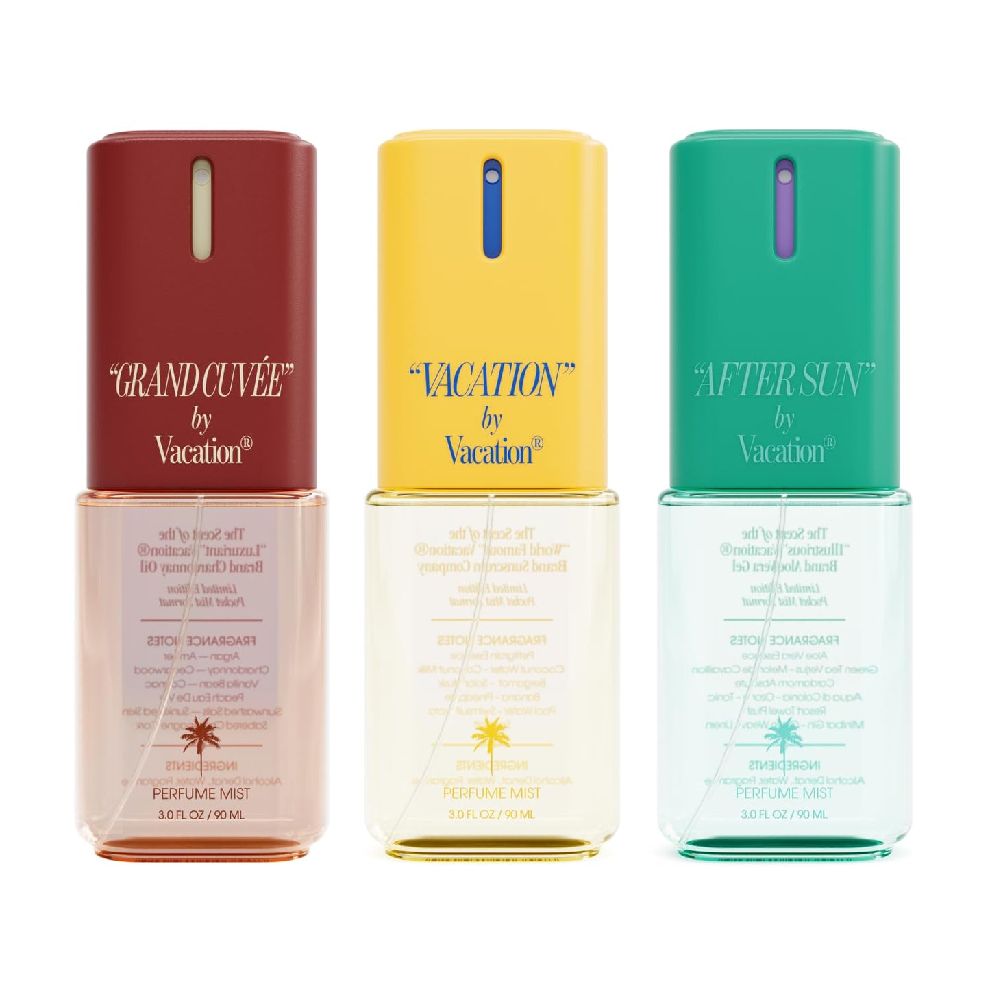 VACATION Body Mist Collector's Set, 3 Pack, 3 Fluid Ounces Each - Perfume Gift Set for Women, Coconut, Aloe and Argan Scents, Hair and Body Spray, Summer Fragrance