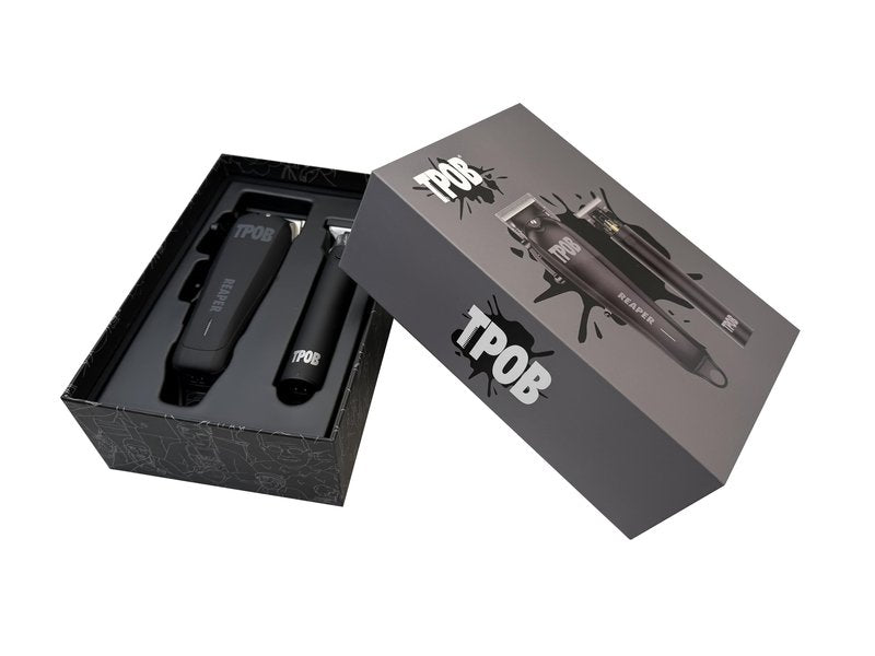 TPOB Slime 2 Ghost Black Clipper Trimmer Set Barber Hair Clippers for Men 6800 RPM with Rubber Case (Black)