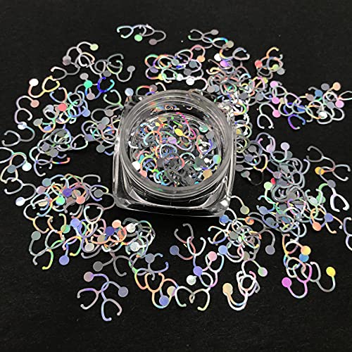PrettyG Stethoscope Shape Holographic Glitter Sequins for Face & Body Makeup, Nails & Rave Art, 10g Pack