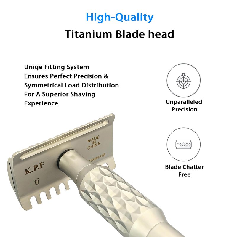 KAMPFE Safety Shaver razor adopts a unique AB edge Side. Combined Design of Open Comb and Closed Comb. A Double Edge Safety Razor with Two Uses for Men